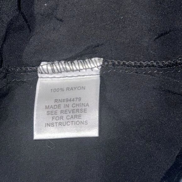 Black Fringe Halter Top With Embroidered Tribal Design By 64 Sixty Five Rayon Ma - Picture 5 of 8